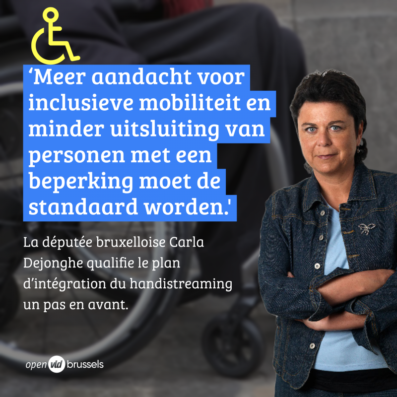 Brussels parlementslid Carla Dejonghe noemt Brussels actieplan voor personen met een beperking een grote stap vooruit. 