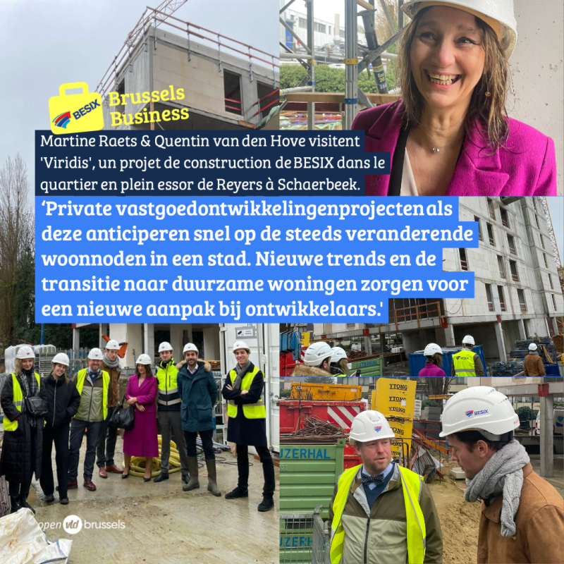 Bezoek aan vastgoedproject 'Viridis' in Schaarbeek met Quentin van den Hove en Martine Raets