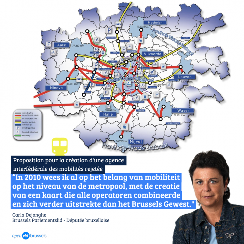 “Leg de verantwoordelijkheid bij de operatoren om vertraging door politieke inmenging tegen te gaan” (Carla Dejonghe over mobiliteit in de “Brussels Metropolitan Region”)