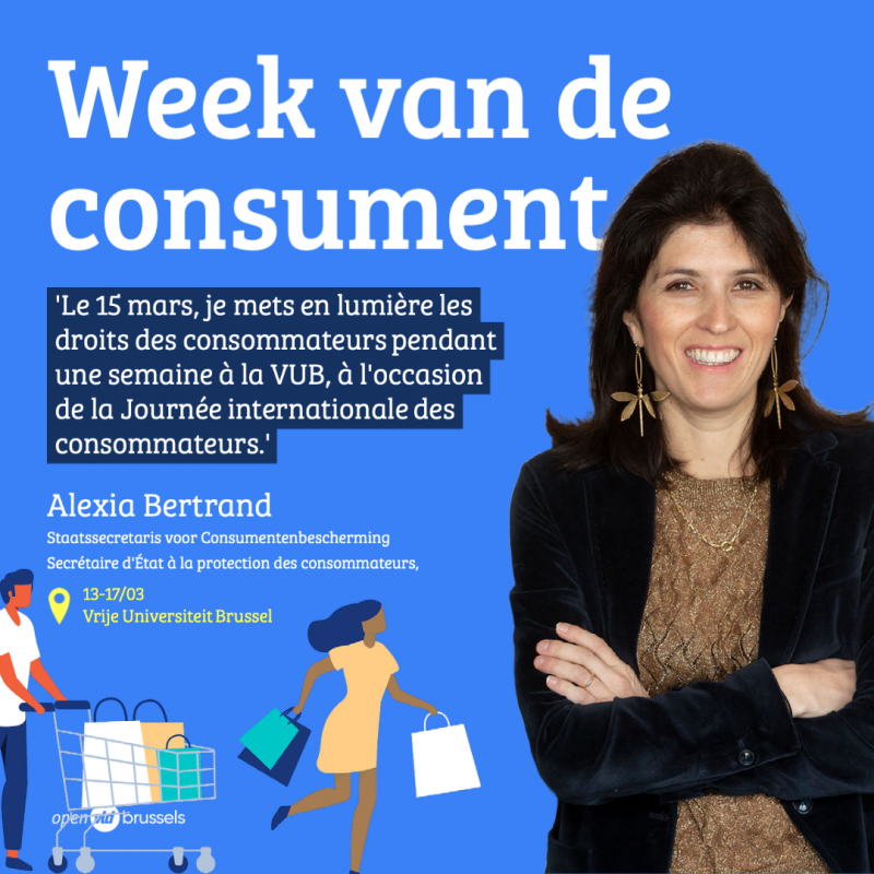 Alexia Bertrand organiseert ‘Week van de Consument’ aan de VUB