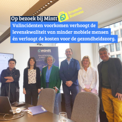 Alexia Bertrand, Carla Dejonghe, Khadija Zamouri, Stefan Cornelis & Melanie Verroken op bezoek bij Mintt - “Technologie voorkomt ongelukkig vallen.” 