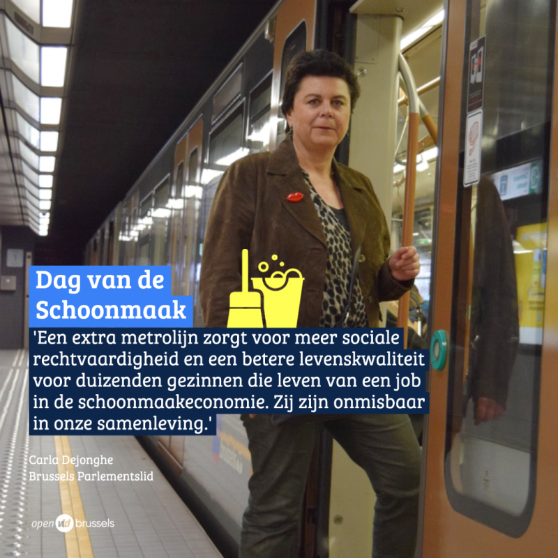 Dag van de Schoonmaak: ''De metro is ook een kwestie van gelijke kansen en levenskwaliteit'' (opiniestuk Carla Dejonghe)